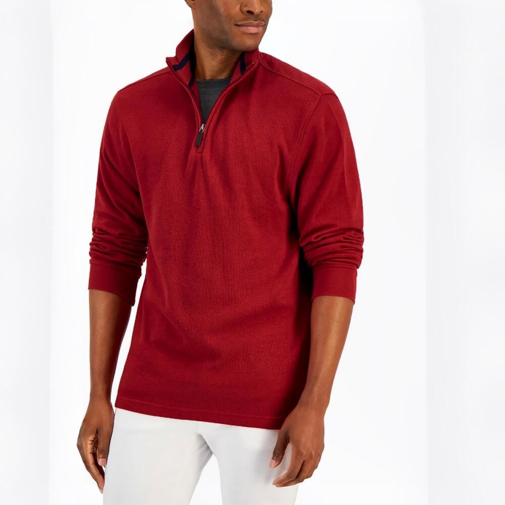Club Room 1/4 Zip Mock Neck Pullover Sweater